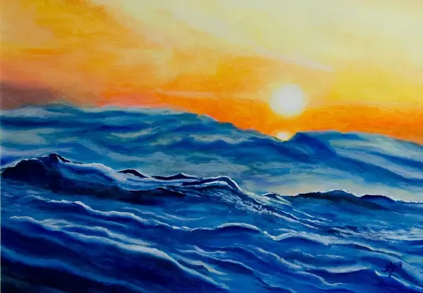 Sonnenuntergang Meer Öl